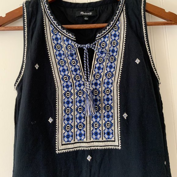 Charming Black and Blue Embroidered Dress - Picture 2 of 5